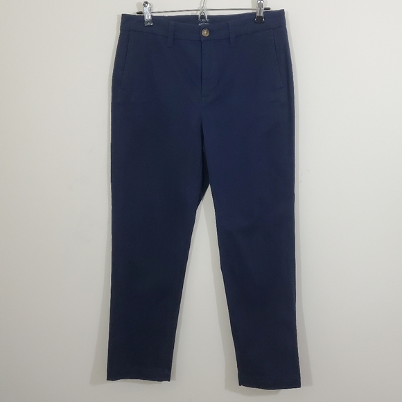 J. Crew Factory High Rise Girlfriend Chino Pants Navy Blue NWT Size 6 - Picture 2 of 10